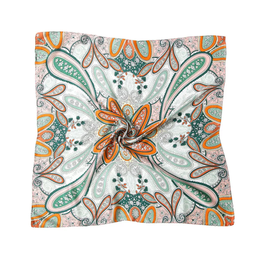 2-pack of scarves imitation silk small squares all-match spring and autumn thin section fashion summer silk scarf streamers