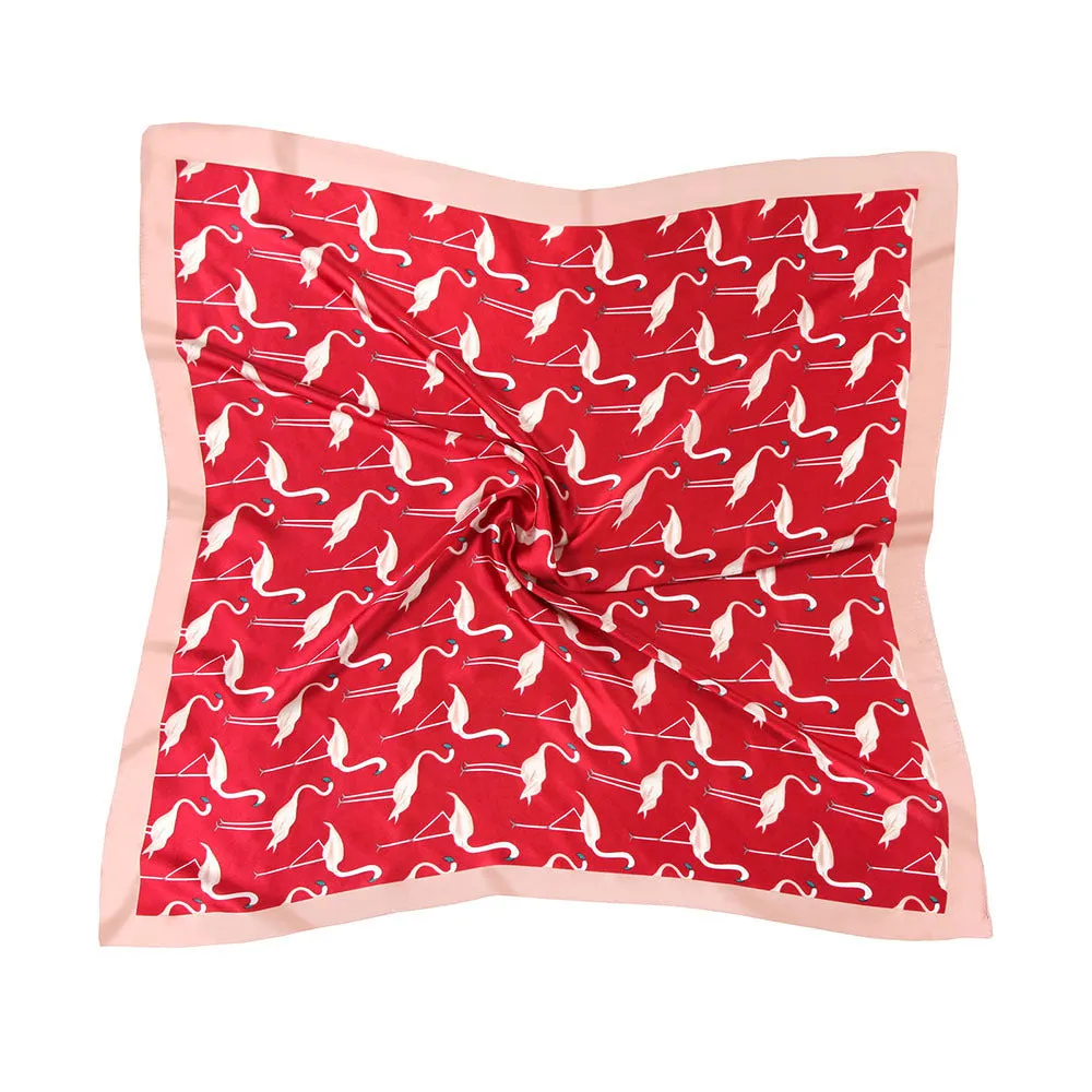 2-pack of scarves imitation silk small squares all-match spring and autumn thin section fashion summer silk scarf streamers