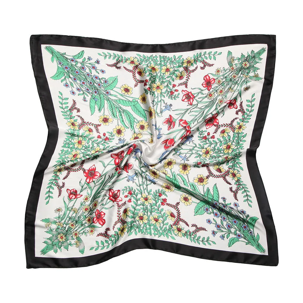 2-pack of scarves imitation silk small squares all-match spring and autumn thin section fashion summer silk scarf streamers