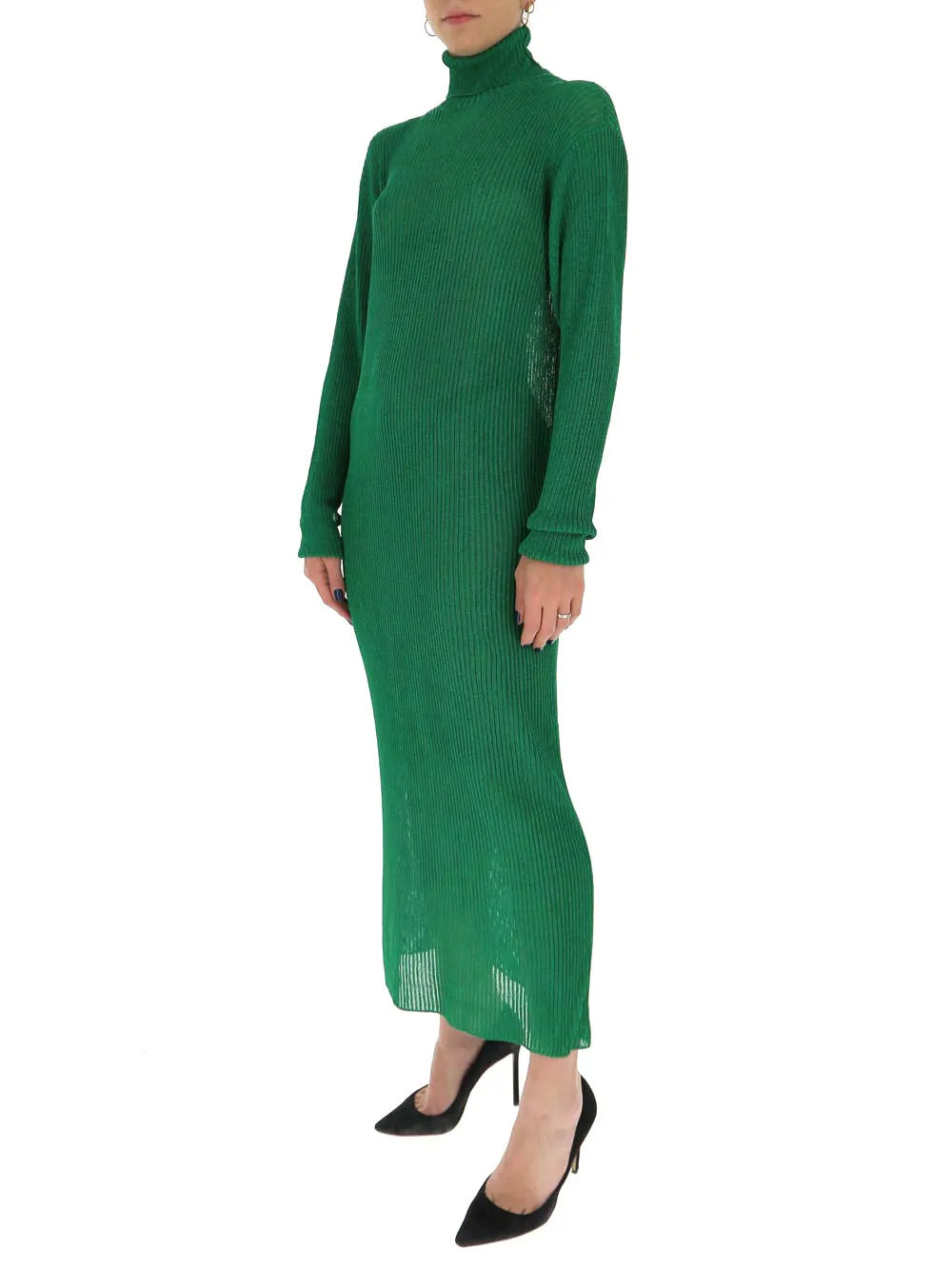 Balenciaga Turtleneck Knit Maxi Dress