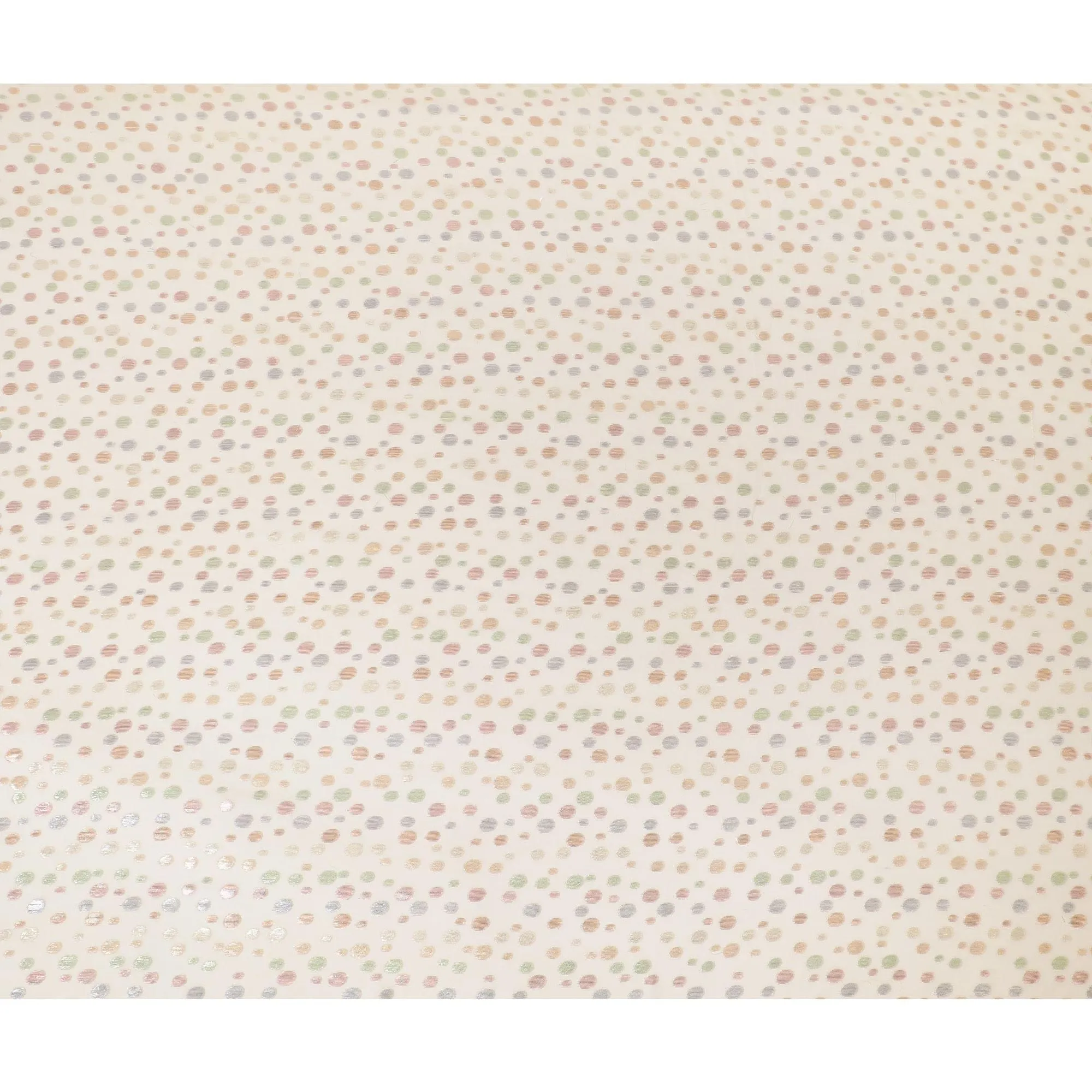 Beige Premium pure silk chiffon fabric with multicolor metallic lurex in dot design-D15335