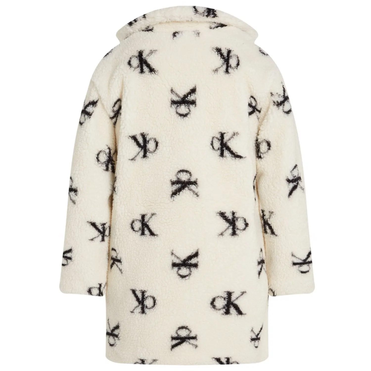 Calvin Klein Monogram Aop Ivory Teddy Aop Coat