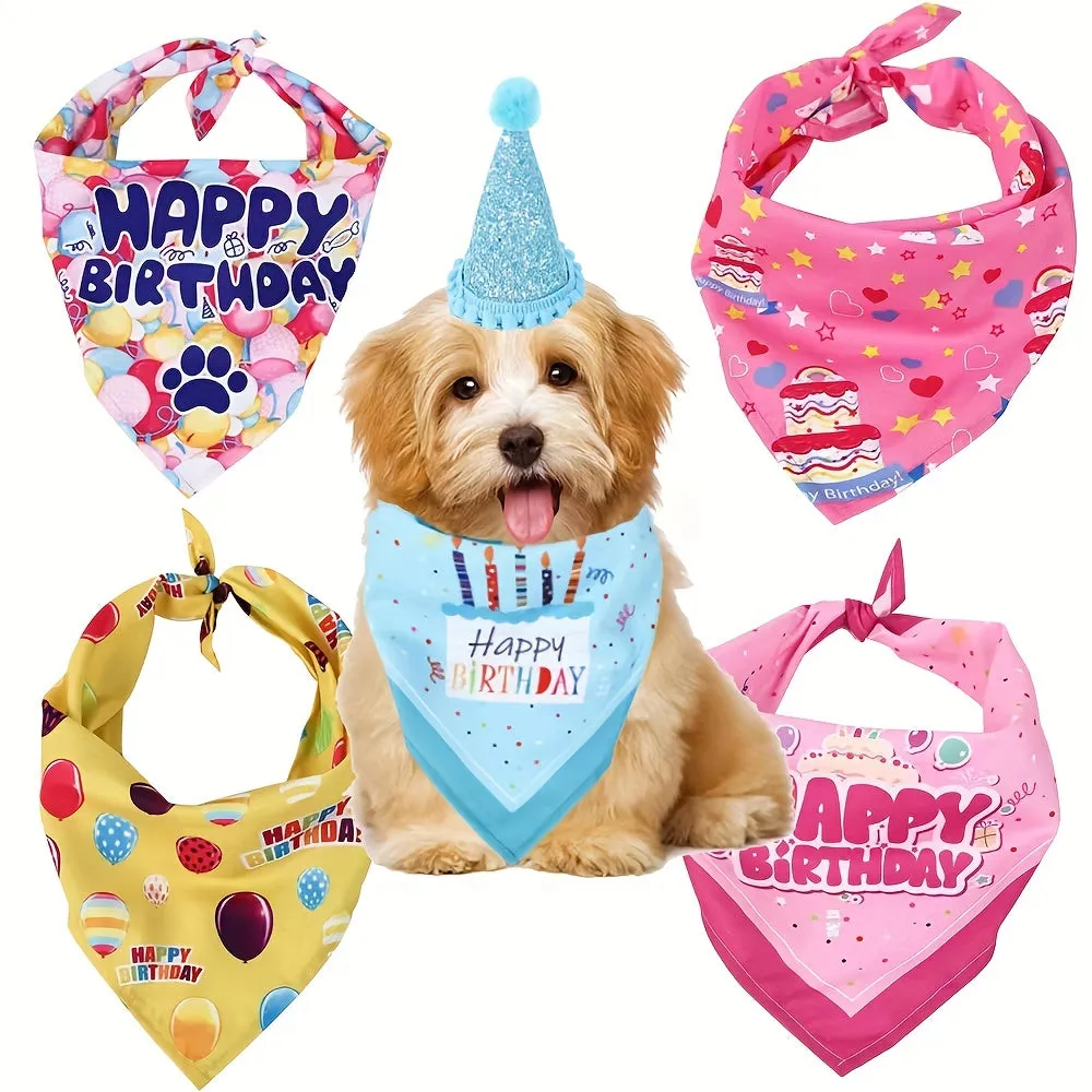 Chic Dog Triangle Scarf Ideal Pet Birthday Accessory