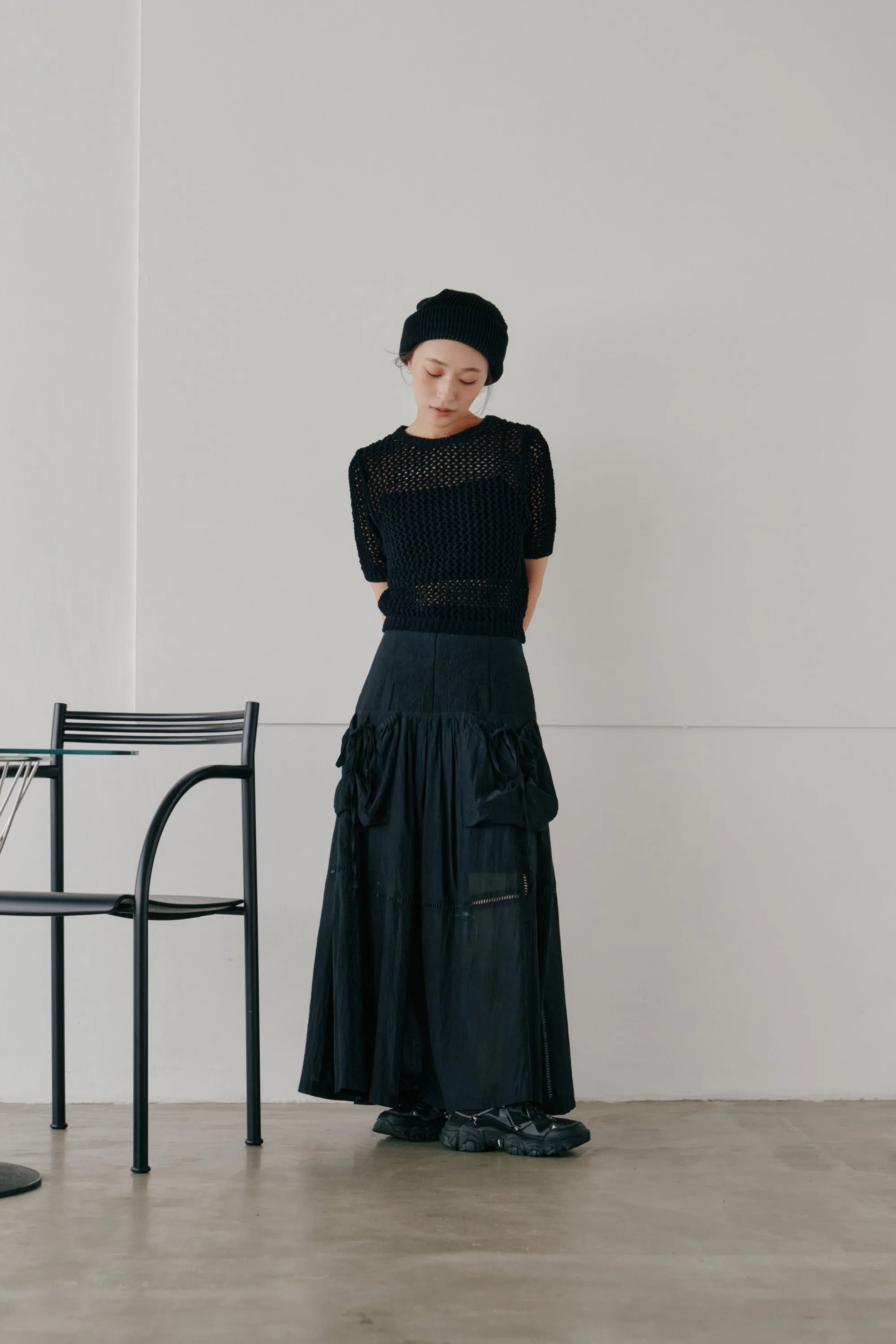 cropped net knit