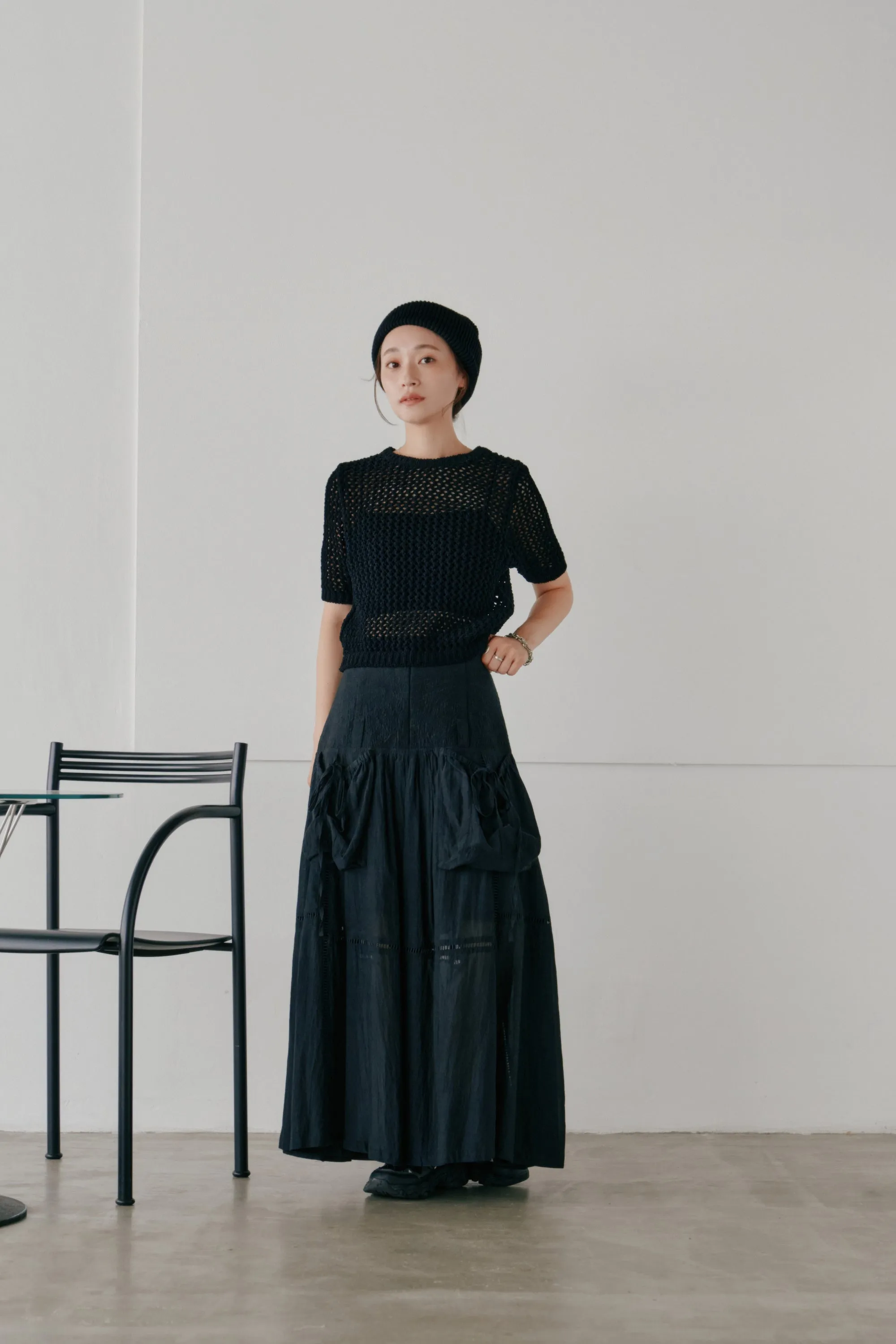 cropped net knit