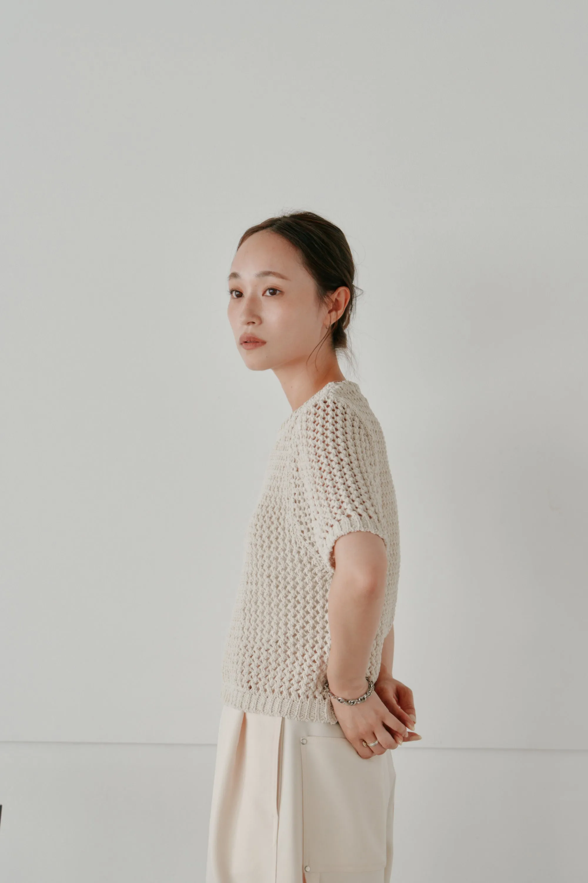 cropped net knit