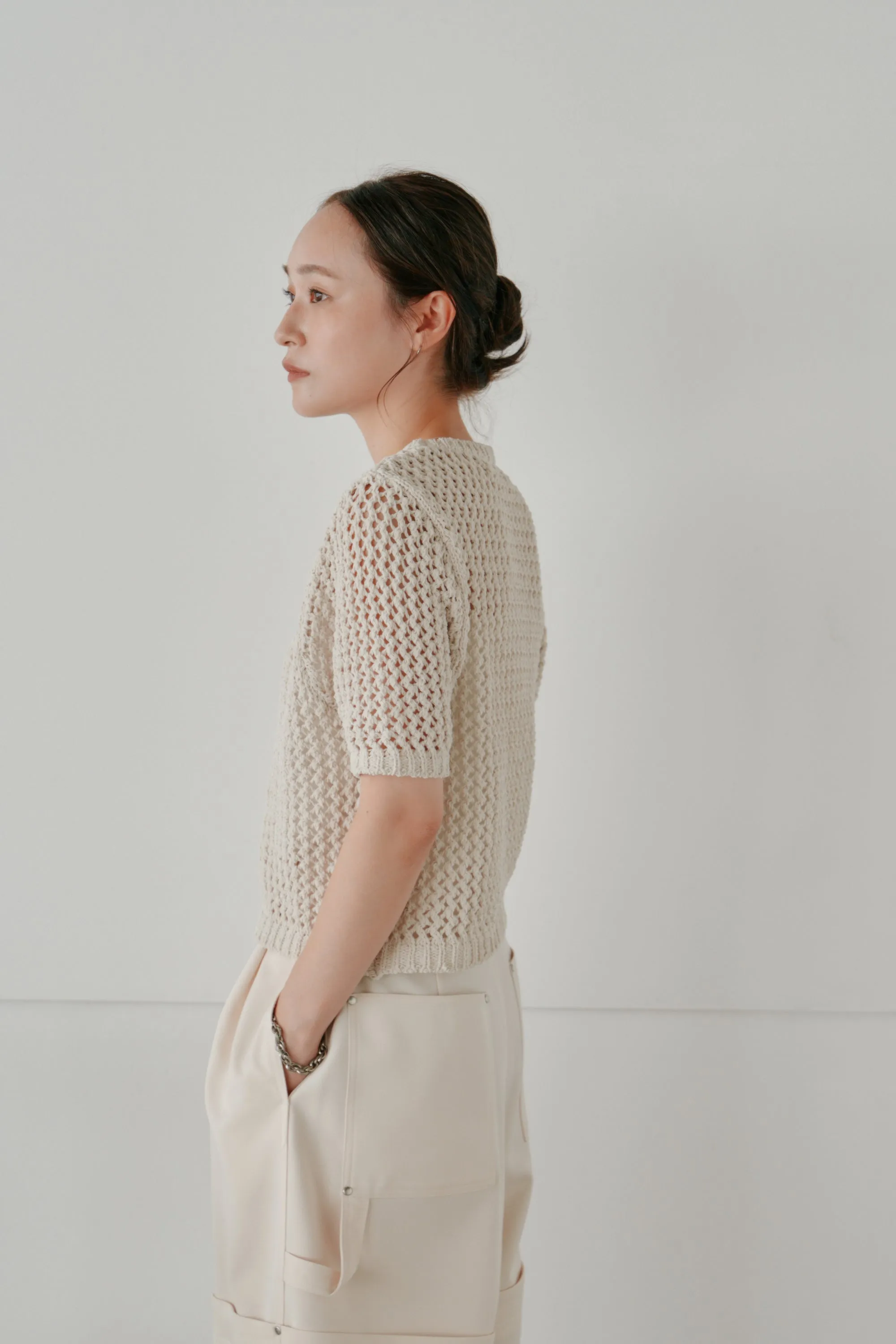 cropped net knit