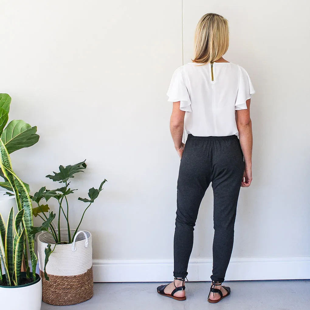 Full Frill Sleeve Top - White