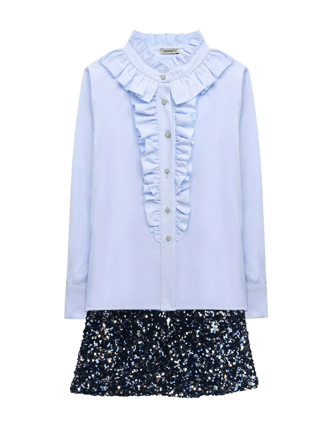 Girl's Shirt with stand-up collar - VERIA