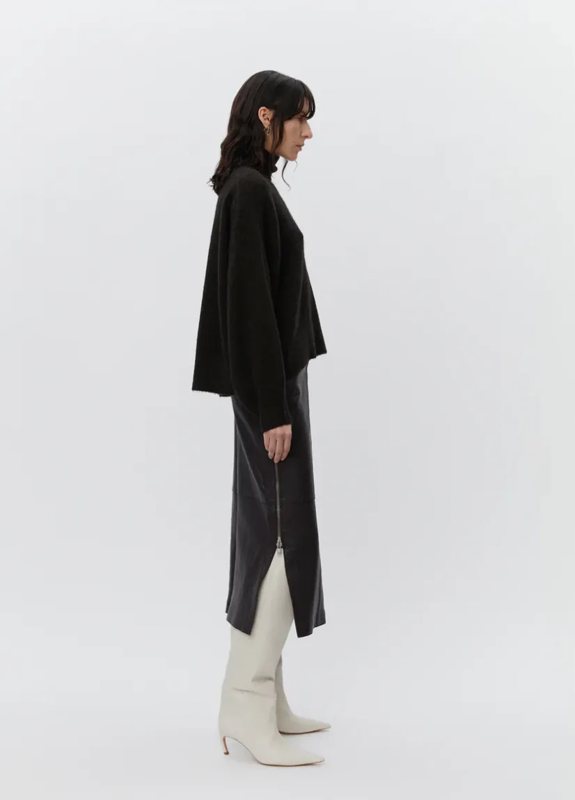 Mazy Cozy Days Knit Dark Brown Melange