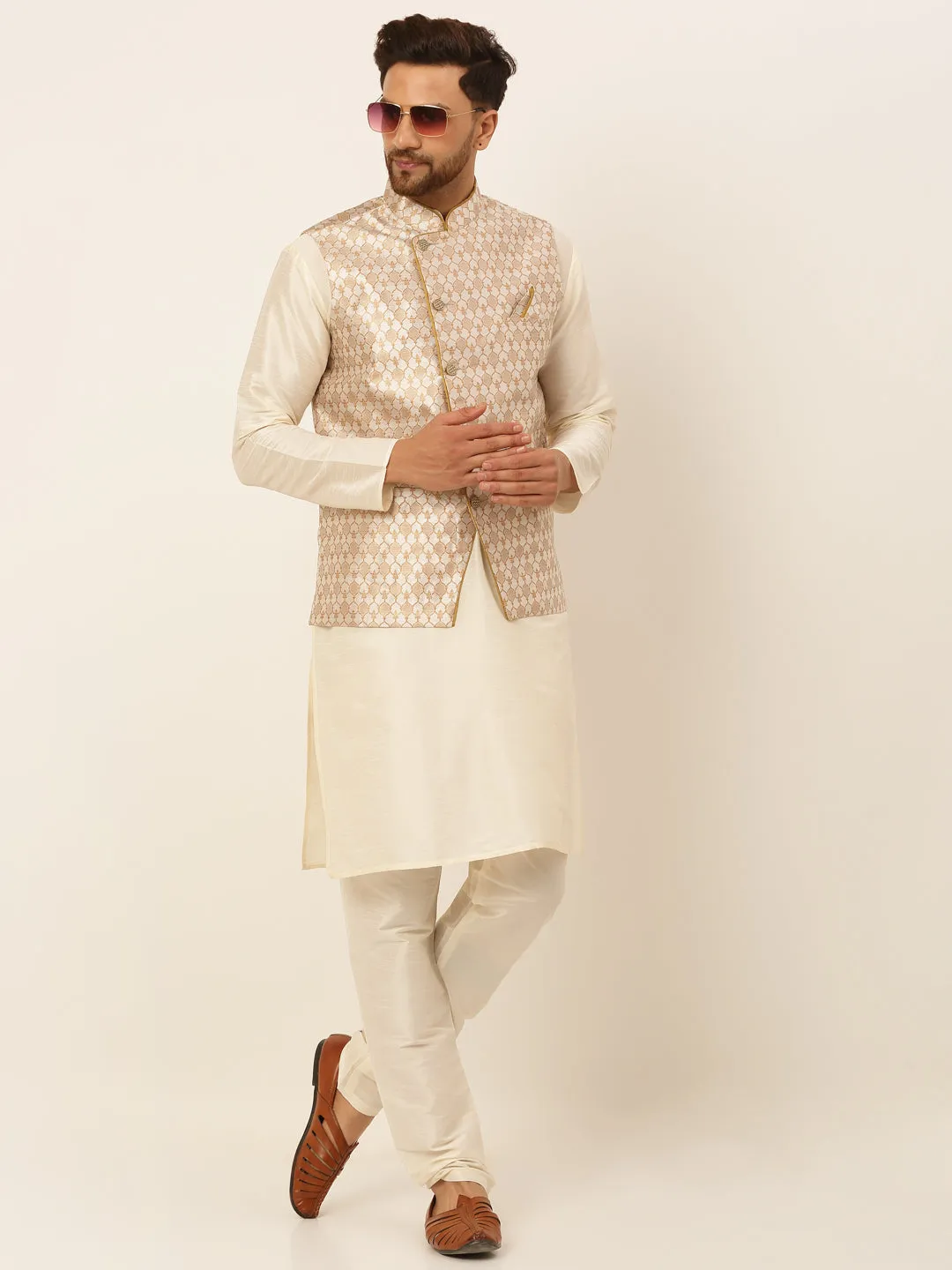 Men'S Woven Design Waistcoat