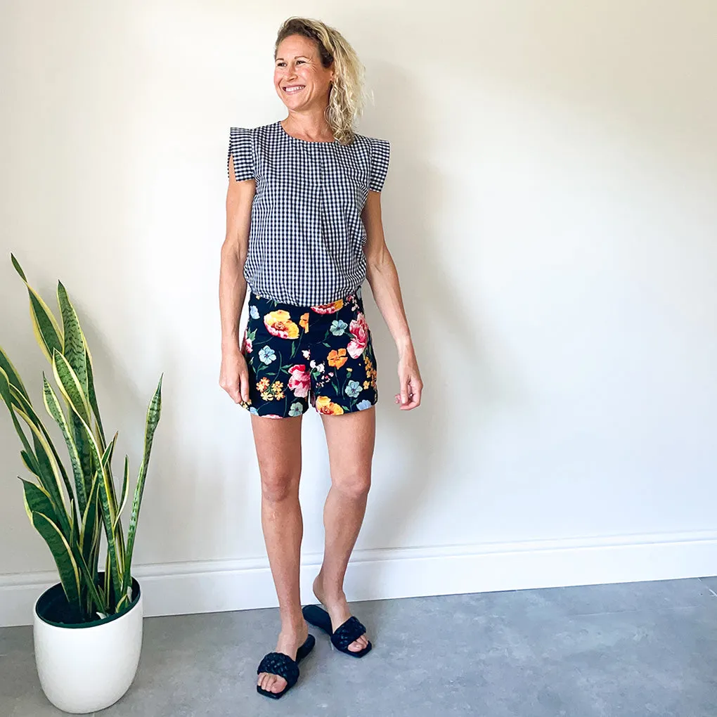 Pleat Detail Top - Check
