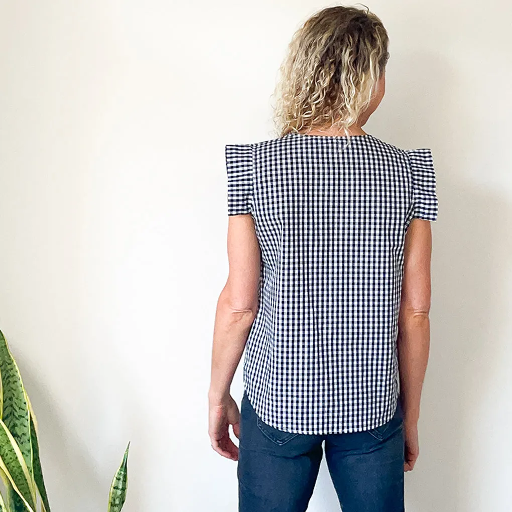 Pleat Detail Top - Check