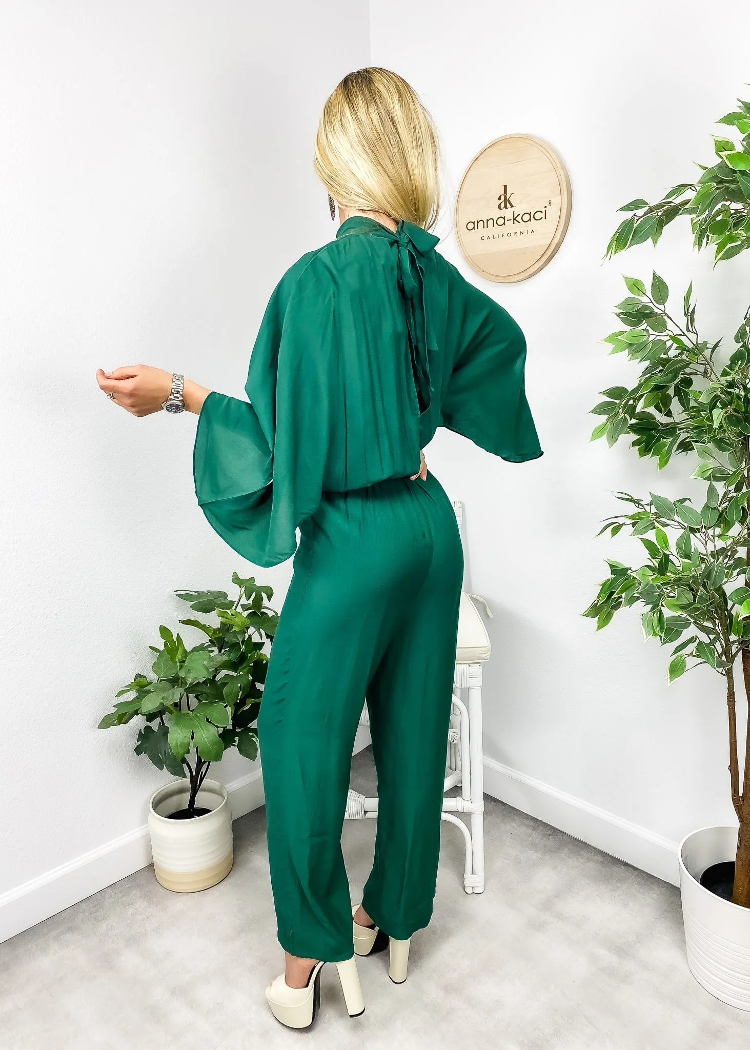 Pleated Cape Style Jumpsuit