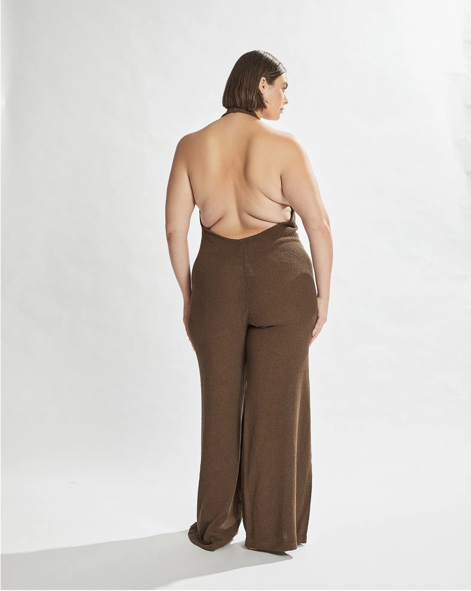 Sammy Knit Jumpsuit Chocolate Cropped