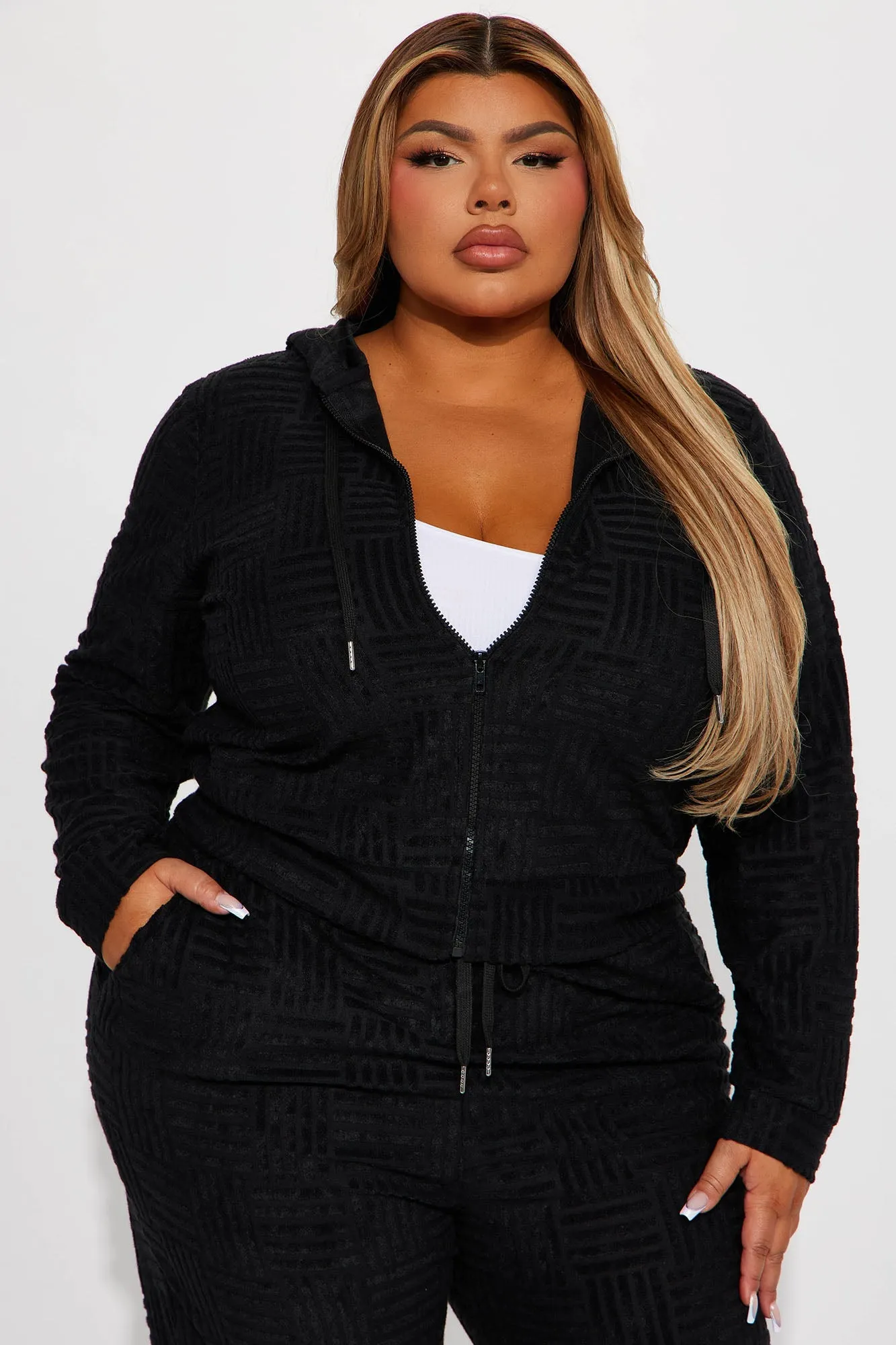 Stay Focused French Terry Jogger Set - Black