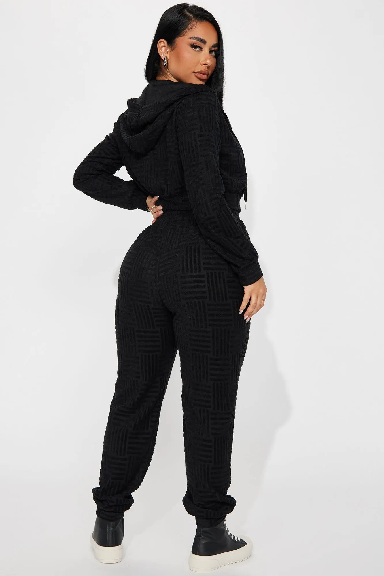 Stay Focused French Terry Jogger Set - Black