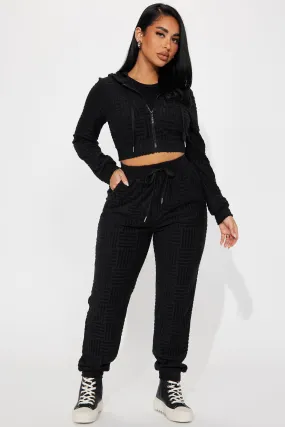 Stay Focused French Terry Jogger Set - Black