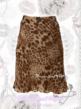 Talia Leopard Mesh Midi Skirt