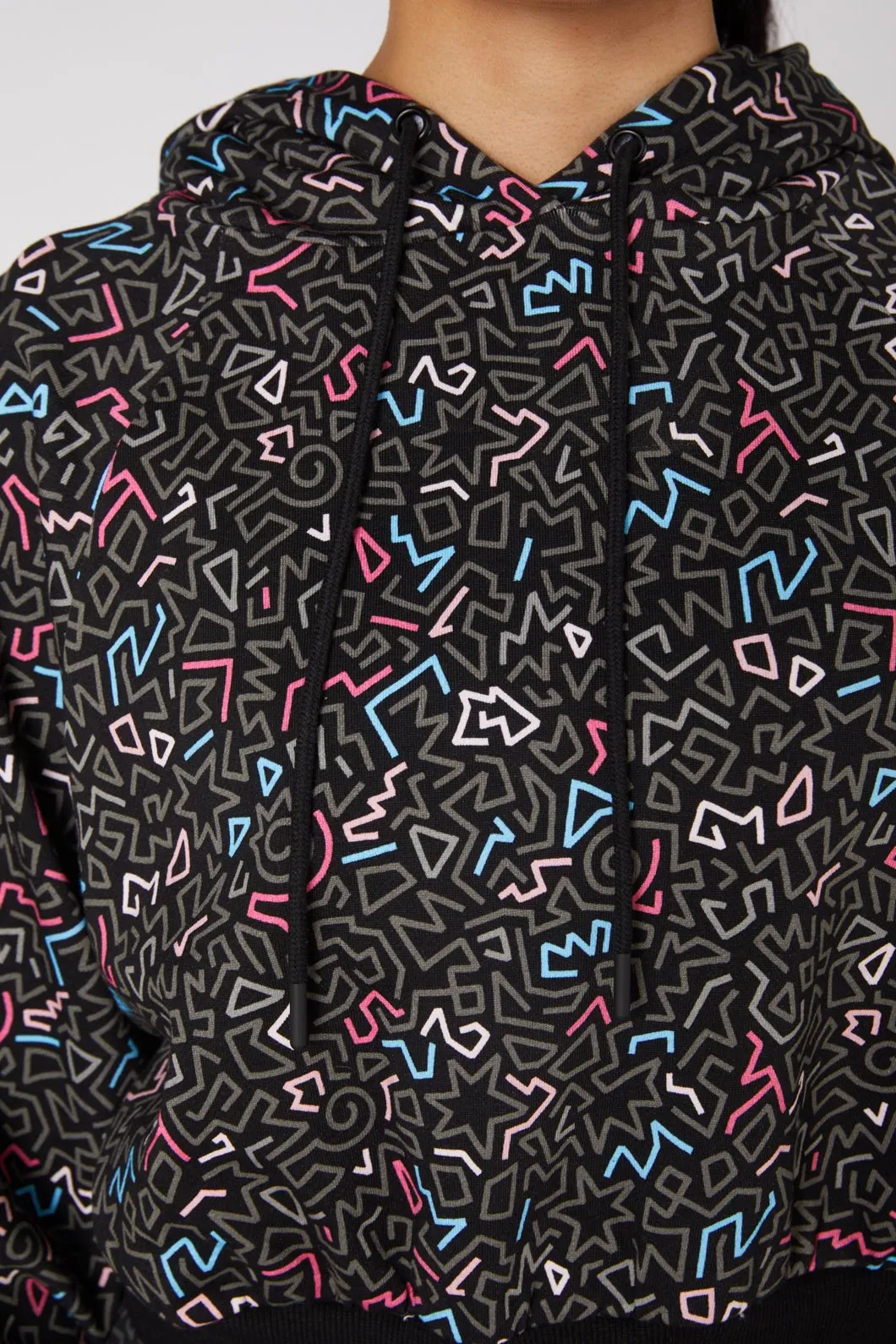 Twisting Printed Cropped Hoodie