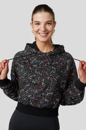 Twisting Printed Cropped Hoodie