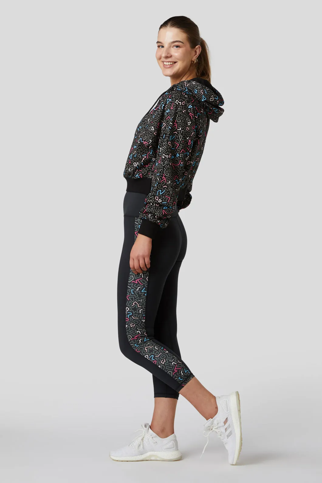 Twisting Printed Cropped Hoodie