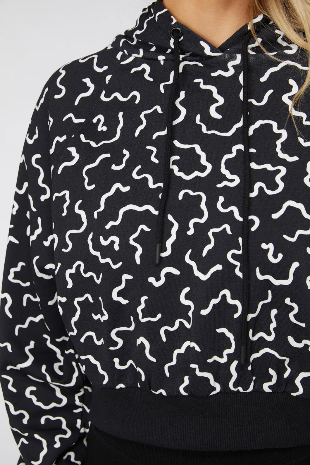 Twitchy Printed Cropped Hoodie