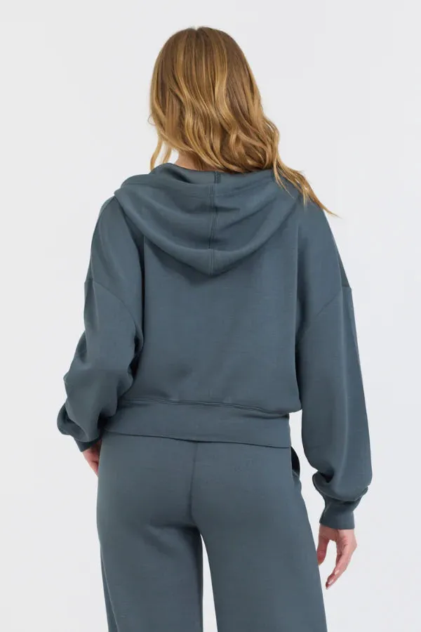 Vintage Havana Cloud Fleece Crop Zip Up