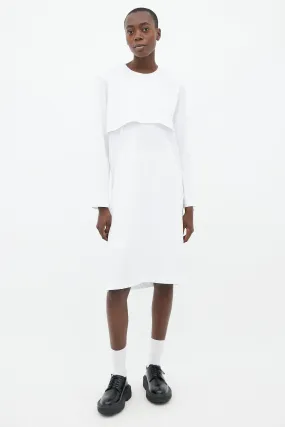 White Cotton Layered Dress