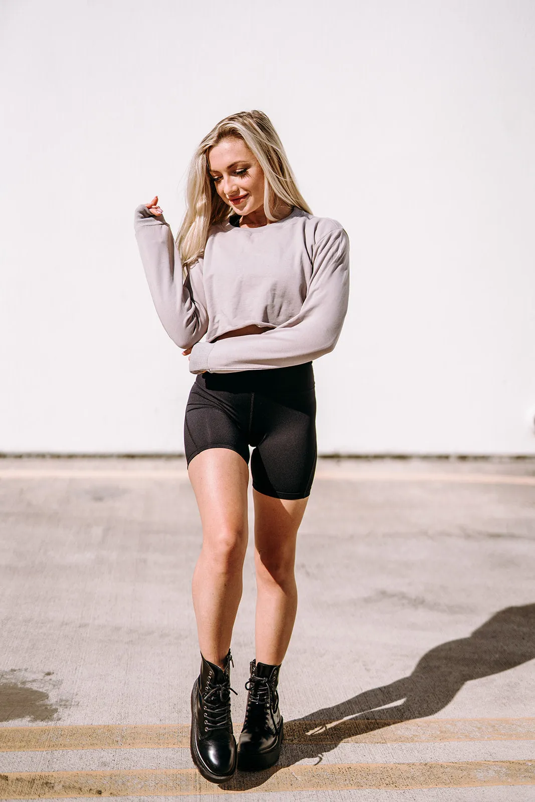 Youth Grey Cropped Motion Sweatshirt